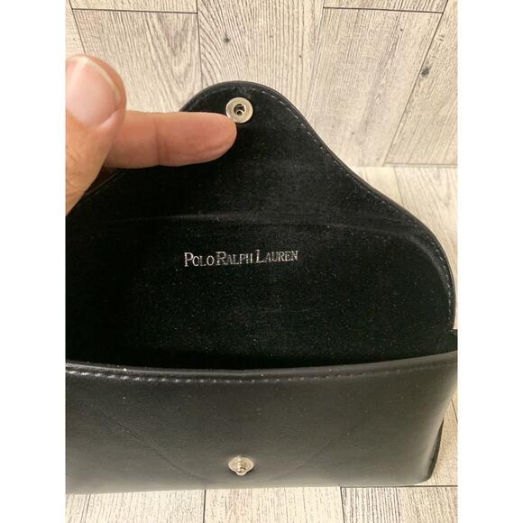 POLO Ralph Lauren BLACK LEATHER SUNGLASS EYE GLASS CASE - Picture 5 of 6